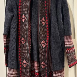 Black and Red Patterned Cardigan